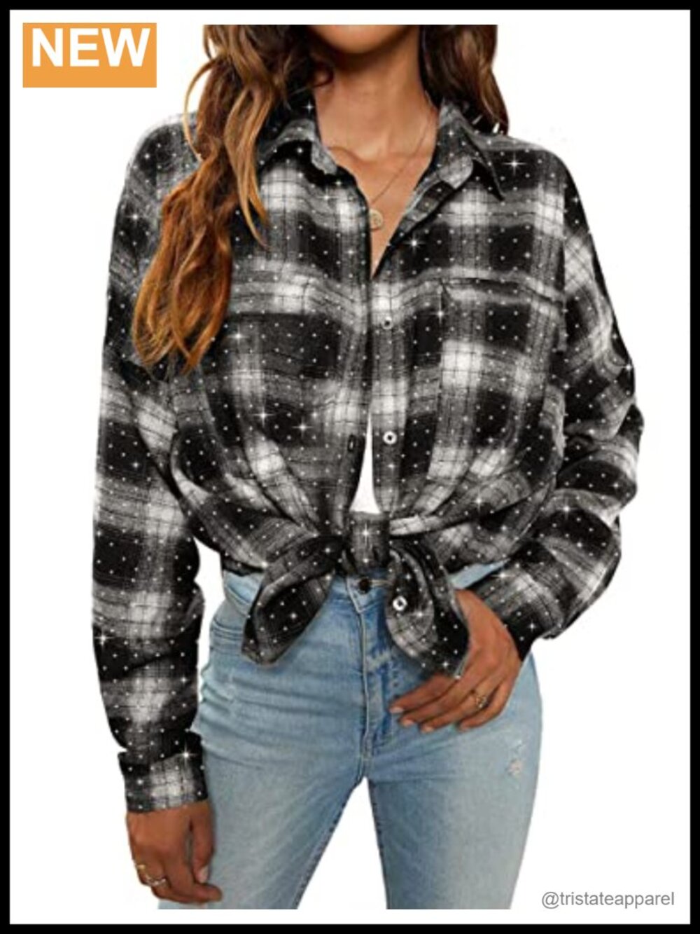 Plaid Button Down Long Sleeve Shirt Jacket Women's Casual Oversized Top
